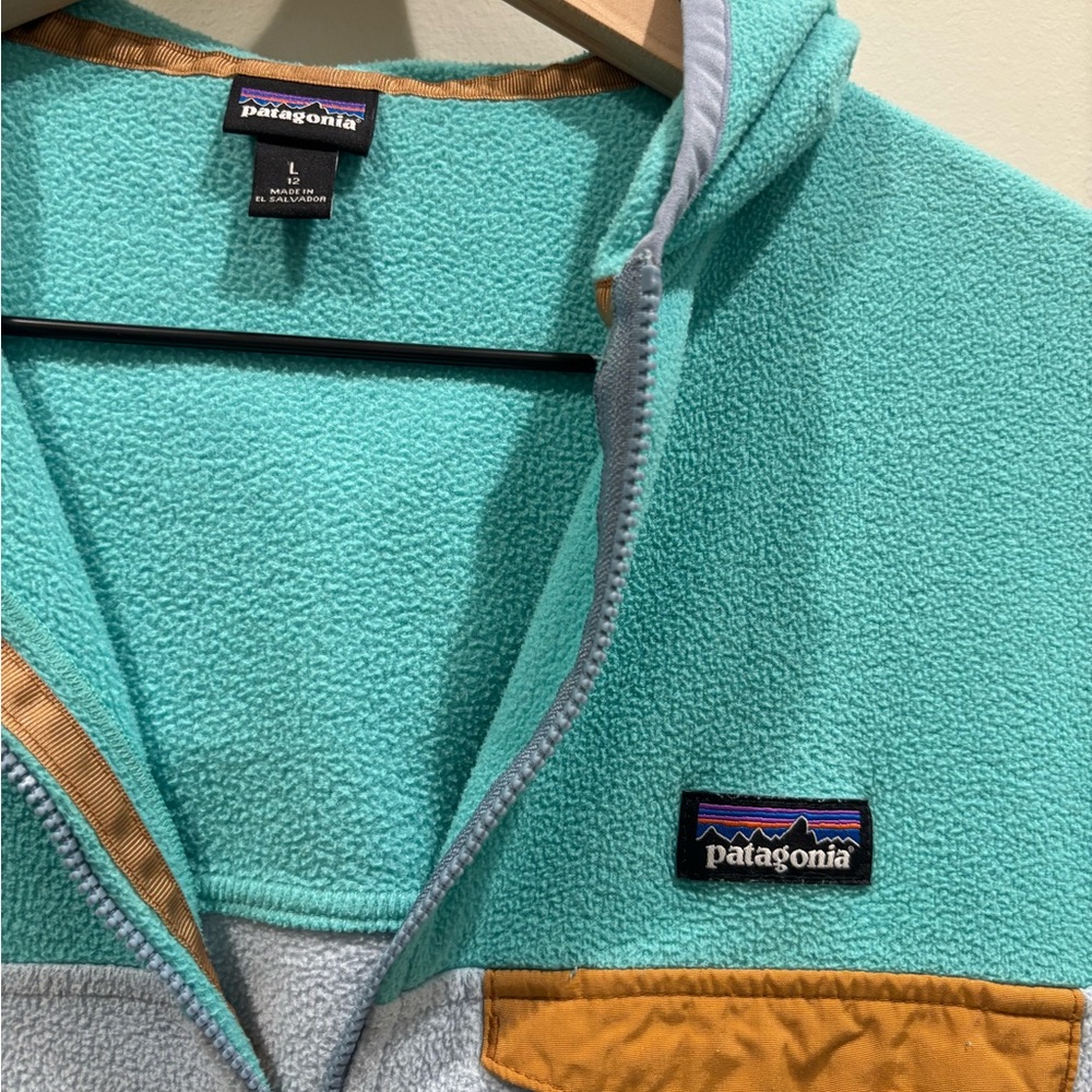 Patagonia Aqua and Mustard Fleece Jacket